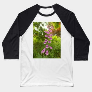 Pink Foxglove Baseball T-Shirt